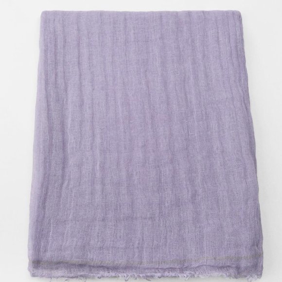 ZARA Women's Linen Scarf(Mauve, Size:M) - Picture 3 of 5